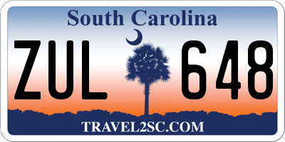 SC license plate ZUL648