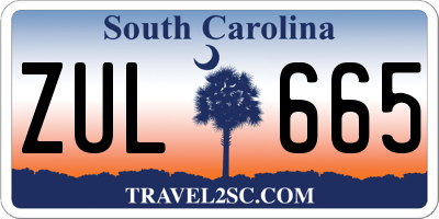 SC license plate ZUL665