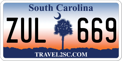 SC license plate ZUL669