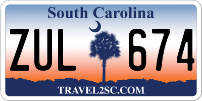 SC license plate ZUL674