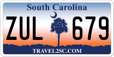 SC license plate ZUL679