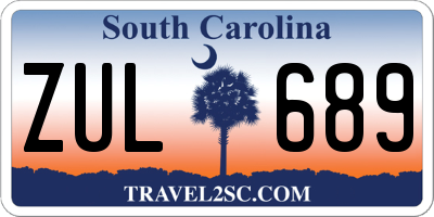 SC license plate ZUL689