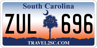 SC license plate ZUL696