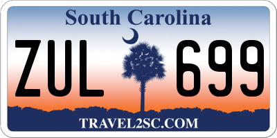 SC license plate ZUL699