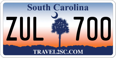 SC license plate ZUL700