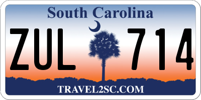 SC license plate ZUL714