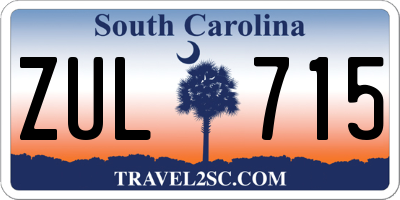 SC license plate ZUL715