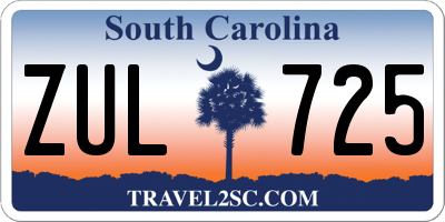SC license plate ZUL725