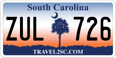 SC license plate ZUL726