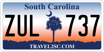 SC license plate ZUL737