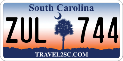 SC license plate ZUL744