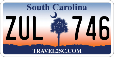 SC license plate ZUL746