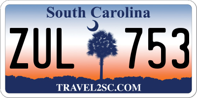 SC license plate ZUL753
