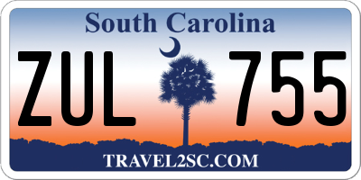 SC license plate ZUL755
