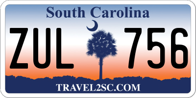 SC license plate ZUL756