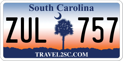 SC license plate ZUL757