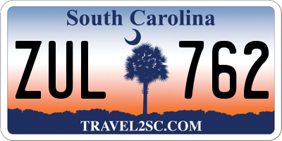 SC license plate ZUL762