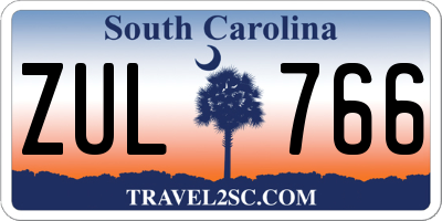SC license plate ZUL766