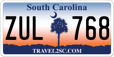 SC license plate ZUL768