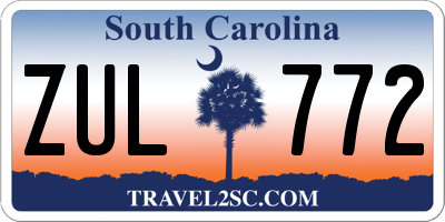 SC license plate ZUL772