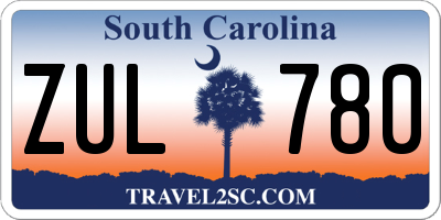 SC license plate ZUL780