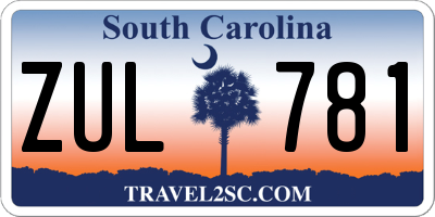 SC license plate ZUL781