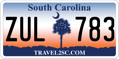 SC license plate ZUL783