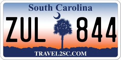 SC license plate ZUL844