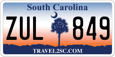SC license plate ZUL849