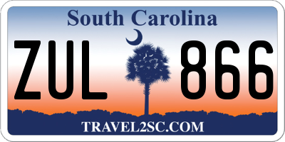 SC license plate ZUL866