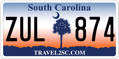 SC license plate ZUL874