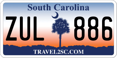 SC license plate ZUL886
