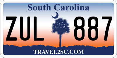 SC license plate ZUL887