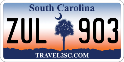 SC license plate ZUL903