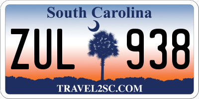 SC license plate ZUL938