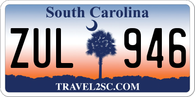 SC license plate ZUL946