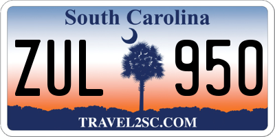 SC license plate ZUL950