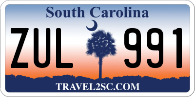 SC license plate ZUL991