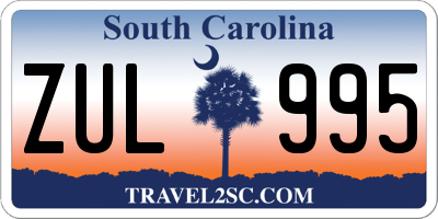 SC license plate ZUL995