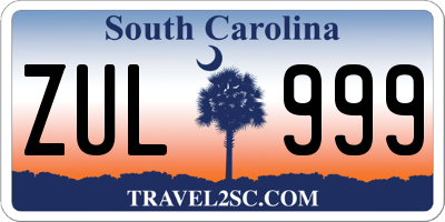 SC license plate ZUL999