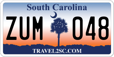 SC license plate ZUM048