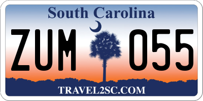 SC license plate ZUM055