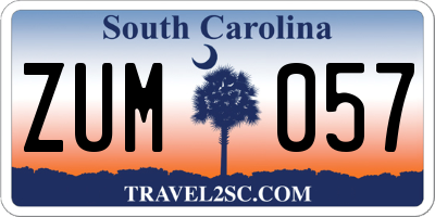SC license plate ZUM057