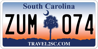 SC license plate ZUM074