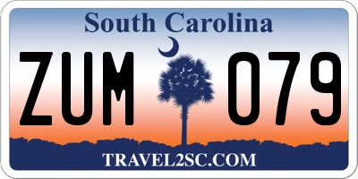 SC license plate ZUM079