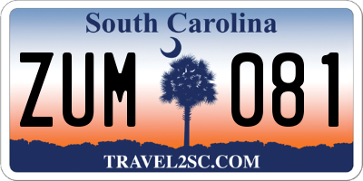 SC license plate ZUM081