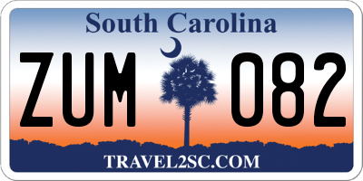 SC license plate ZUM082