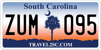 SC license plate ZUM095