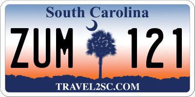 SC license plate ZUM121