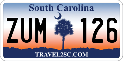 SC license plate ZUM126